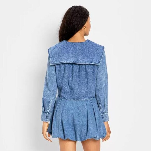 FUTURE COLLECTIVE Women's Relaxed Flat Collar LS Tie-Front Blouse Size XXL - Picture 2 of 12